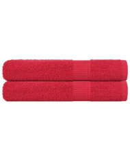 Serviettes de sauna 2 pcs rouge 80x200 cm 360 g/m² 100% coton | Mobilier & Déco