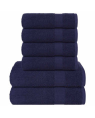 Ensemble de serviettes 6 pcs bleu marine 360 g/m² 100% coton | Mobilier & Déco