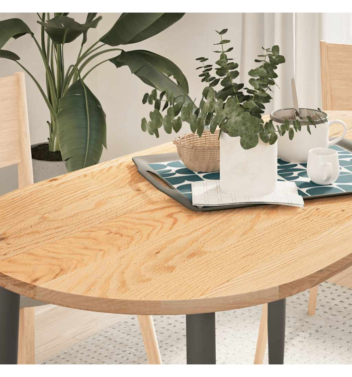 Dessus de table 120x60x2 cm bois de chêne massif ovale | Mobilier & Déco