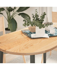 Dessus de table 120x60x2 cm bois de chêne massif ovale | Mobilier & Déco