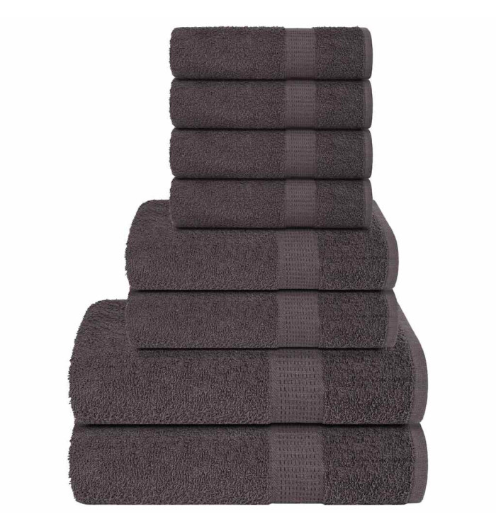 Ensemble de serviettes 8 pcs anthracite 360 g/m² 100% coton | Mobilier & Déco