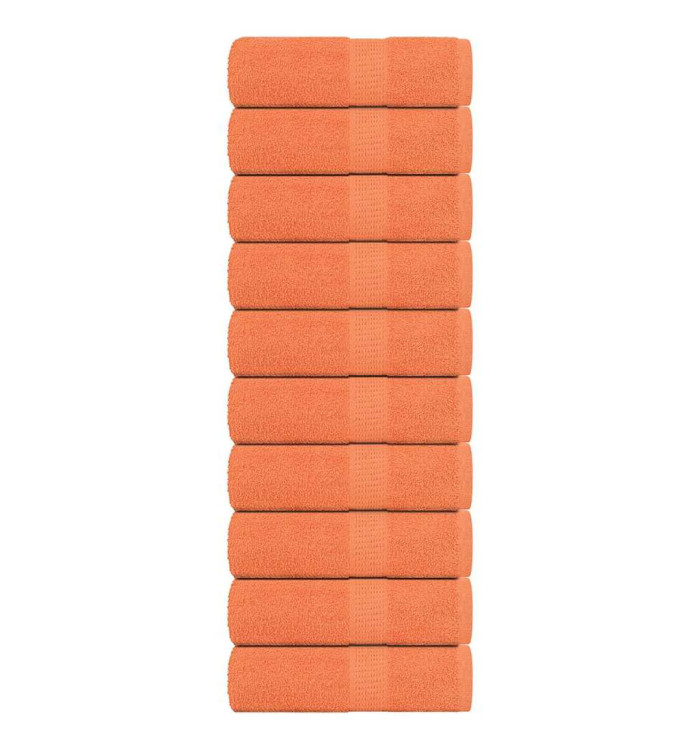 Serviettes de visage 10 pcs orange 30x30 cm 360 g/m² 100% coton | Mobilier & Déco
