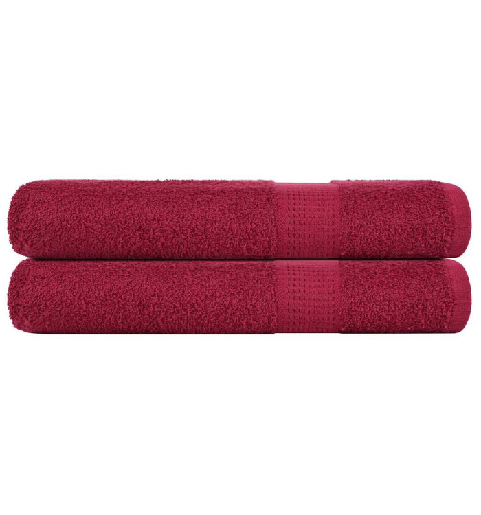 Serviettes de sauna 2 pcs bordeaux 80x200cm 360 g/m² 100% coton | Mobilier & Déco