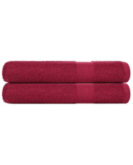 Serviettes de sauna 2 pcs bordeaux 80x200cm 360 g/m² 100% coton | Mobilier & Déco