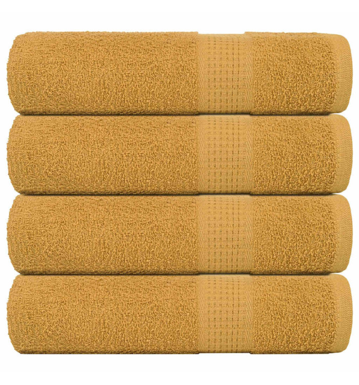 Serviettes de bain 4 pcs doré 100x150 cm 360 g/m² 100% coton | Mobilier & Déco