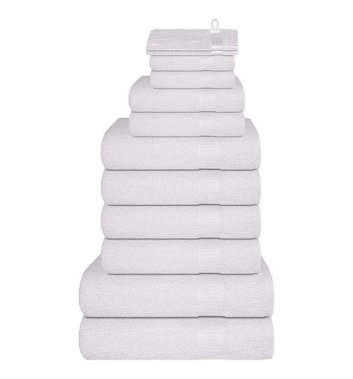 Ensemble de serviettes 12 pcs blanc 360 g/m² 100% coton | Mobilier & Déco