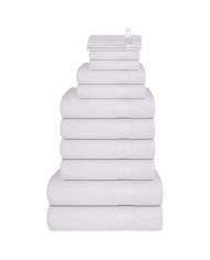 Ensemble de serviettes 12 pcs blanc 360 g/m² 100% coton | Mobilier & Déco