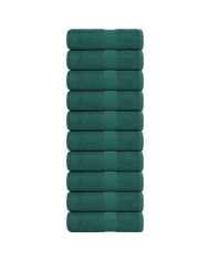 Serviettes d'invité 10 pcs vert 30x50 cm 360 g/m² 100% coton | Mobilier & Déco