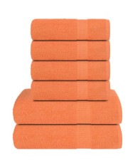 Ensemble de serviettes 6 pcs orange 360 g/m² 100% coton | Mobilier & Déco