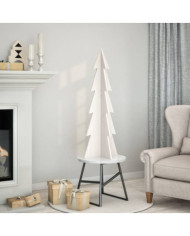 Arbre de Noël en bois pour décoration blanc 112 cm pin massif | Mobilier & Déco