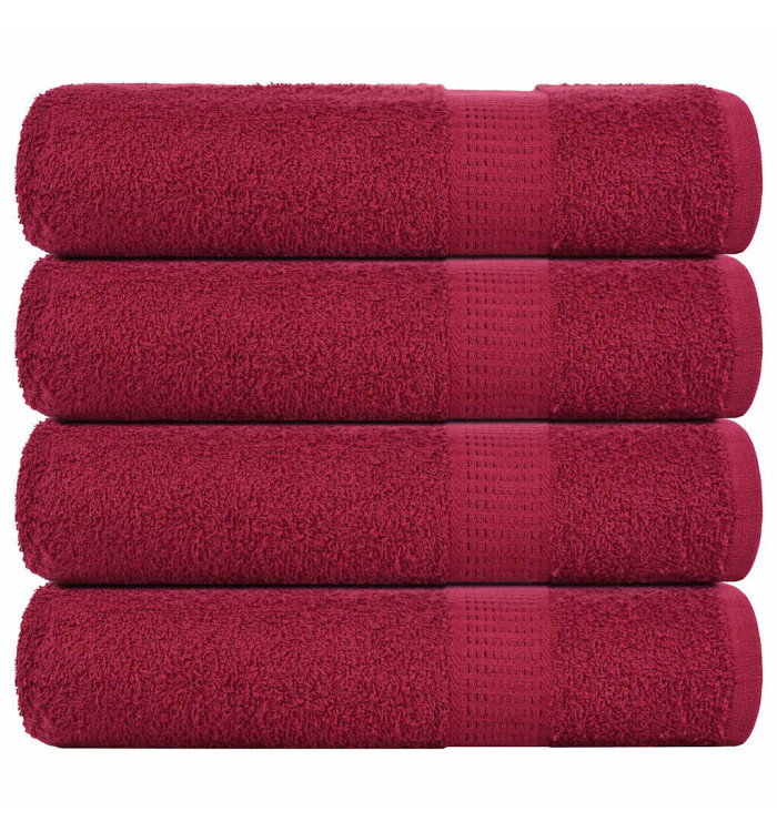 Serviettes de bain 4 pcs bordeaux 100x150cm 360 g/m² 100% coton | Mobilier & Déco
