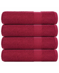 Serviettes de bain 4 pcs bordeaux 100x150cm 360 g/m² 100% coton | Mobilier & Déco