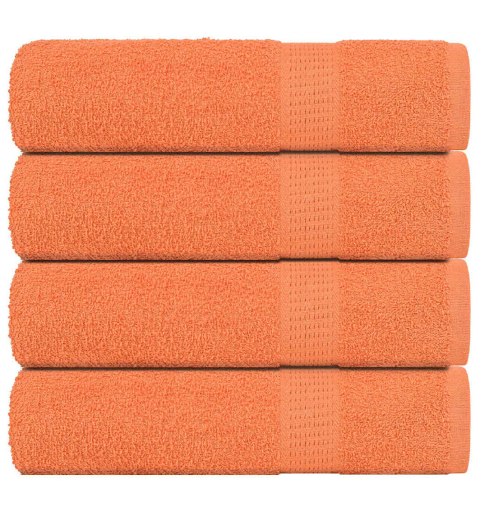 Serviettes de bain 4 pcs orange 100x150 cm 360 g/m² 100% coton | Mobilier & Déco
