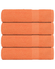 Serviettes de bain 4 pcs orange 100x150 cm 360 g/m² 100% coton | Mobilier & Déco