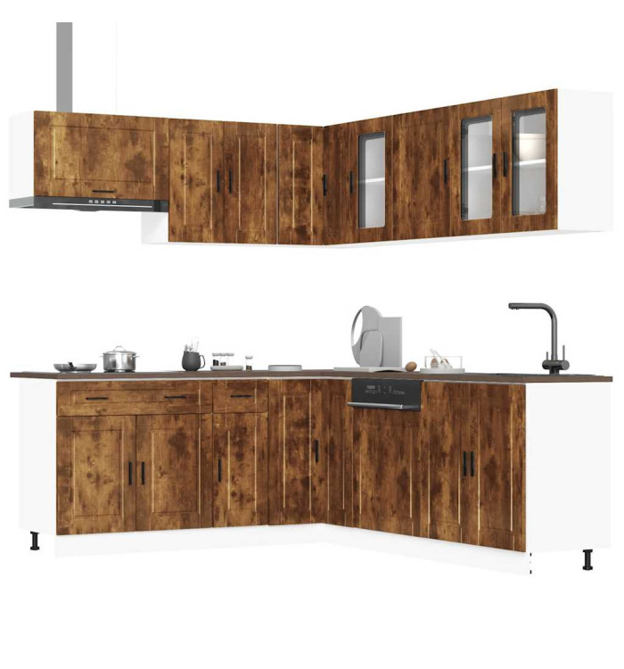 Ensemble d'armoires de cuisine 11 pcs Porto bois d'ingénierie | Mobilier & Déco
