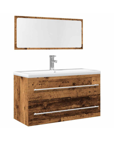 Ensemble de meubles salle de bain 2 pcs bois d'ingénierie | Mobilier & Déco