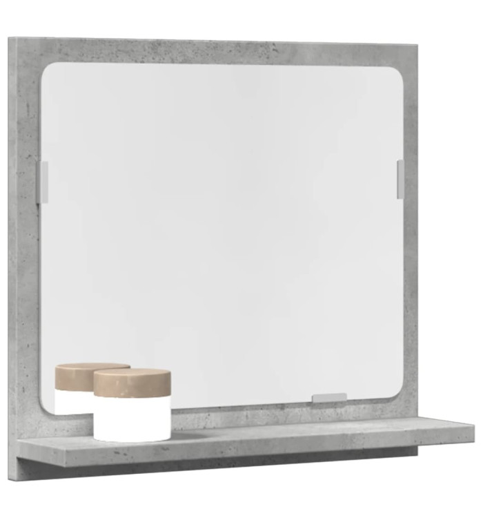 Armoire à miroir de salle de bain gris béton bois d'ingénierie | Mobilier & Déco