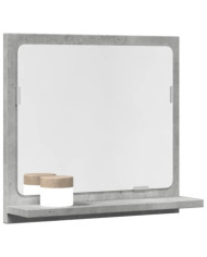Armoire à miroir de salle de bain gris béton bois d'ingénierie | Mobilier & Déco