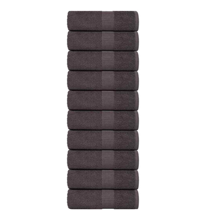 Gants de toilette 10 pcs anthracite 15x21cm 360 g/m² 100% coton | Mobilier & Déco