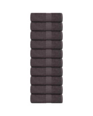 Gants de toilette 10 pcs anthracite 15x21cm 360 g/m² 100% coton | Mobilier & Déco