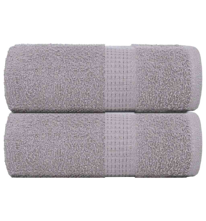 Serviettes de visage 2 pcs gris 30x30 cm 360 g/m² 100% coton | Mobilier & Déco