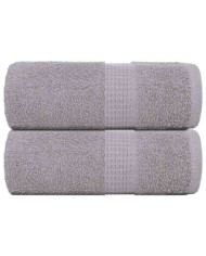 Serviettes de visage 2 pcs gris 30x30 cm 360 g/m² 100% coton | Mobilier & Déco