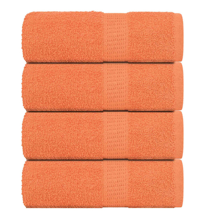 Serviettes d'invité 4 pcs orange 30x50 cm 360 g/m² 100% coton | Mobilier & Déco