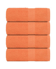 Serviettes d'invité 4 pcs orange 30x50 cm 360 g/m² 100% coton | Mobilier & Déco