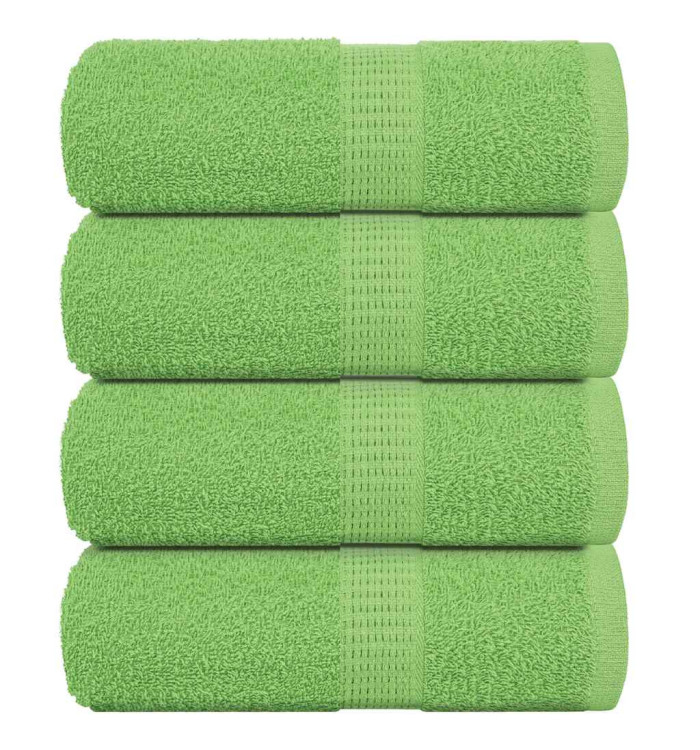 Serviettes d'invité 4pcs vert pomme 30x50cm 360 g/m² 100% coton | Mobilier & Déco