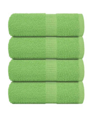 Serviettes d'invité 4pcs vert pomme 30x50cm 360 g/m² 100% coton | Mobilier & Déco