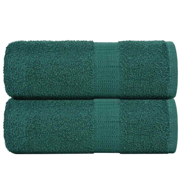 Serviettes d'invité 2 pcs vert 30x50 cm 360 g/m² 100% coton | Mobilier & Déco
