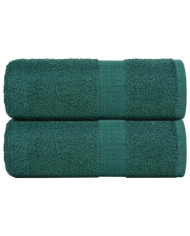 Serviettes d'invité 2 pcs vert 30x50 cm 360 g/m² 100% coton | Mobilier & Déco
