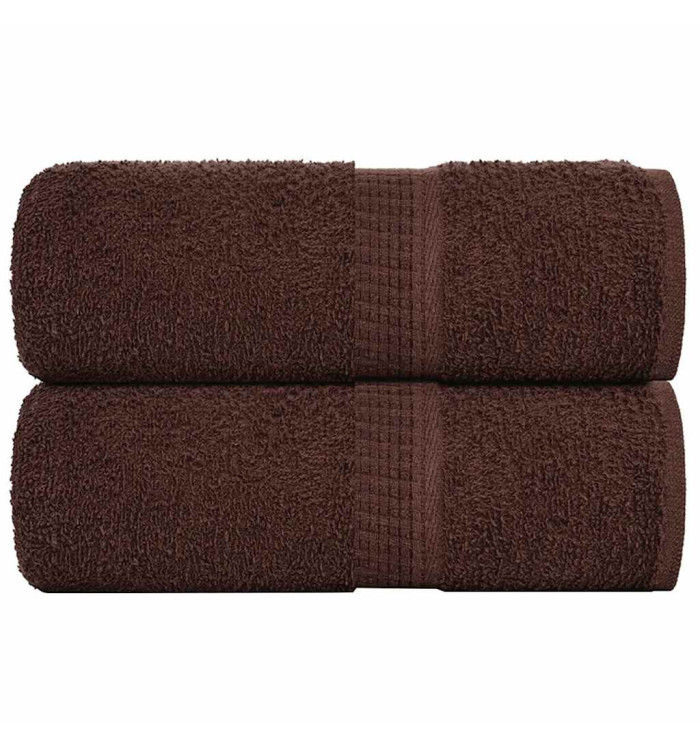Serviettes d'invité 2 pcs marron 30x50 cm 360 g/m² 100% coton | Mobilier & Déco