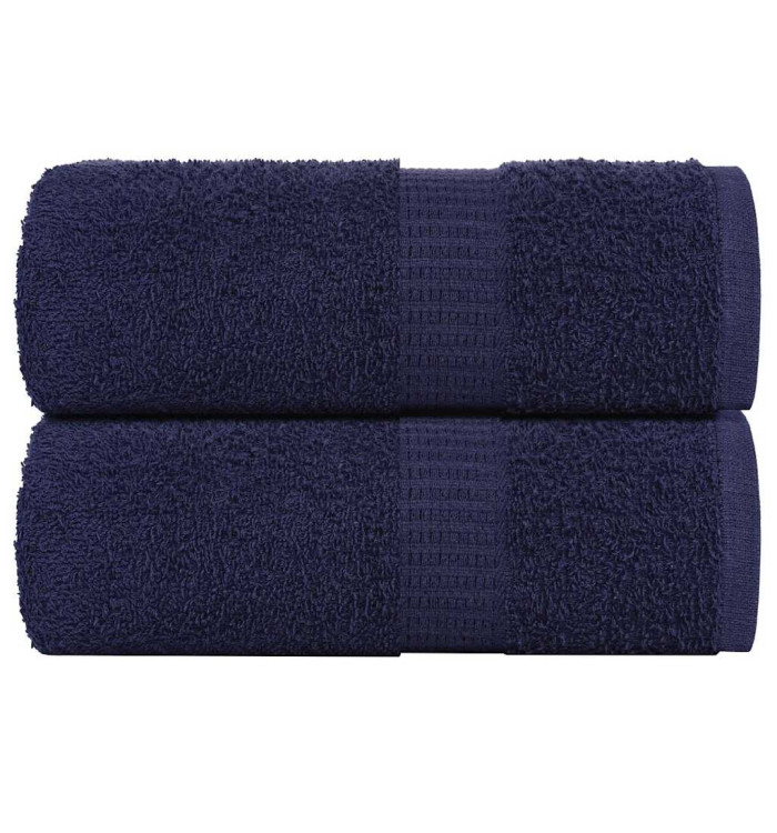 Serviettes de visage 2 pcs bleu marine 30x30 cm 100% coton | Mobilier & Déco