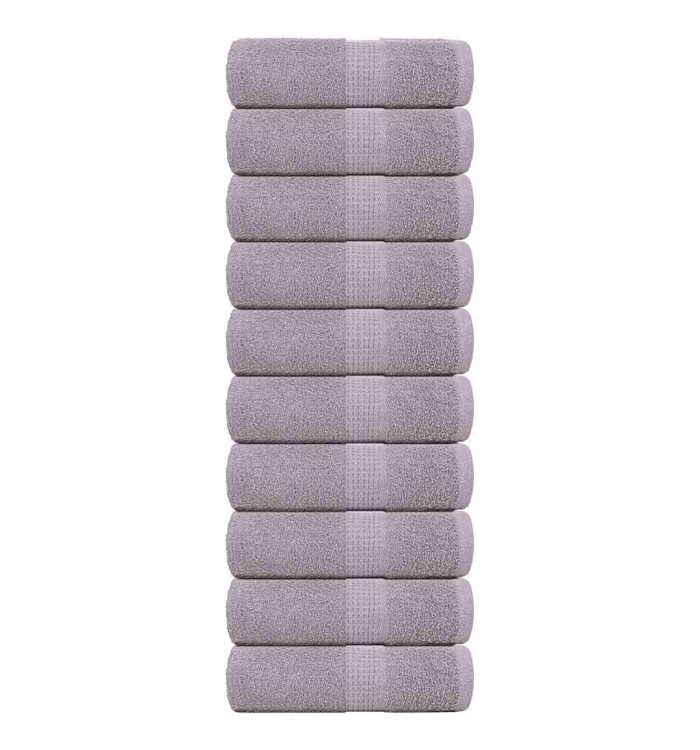 Serviettes de visage 10 pcs gris 30x30 cm 360 g/m² 100% coton | Mobilier & Déco