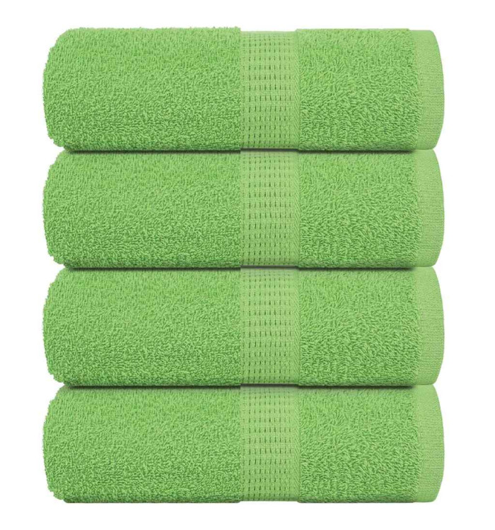 Serviettes de visage 4 pcs vert pomme 30x30 cm 100% coton | Mobilier & Déco