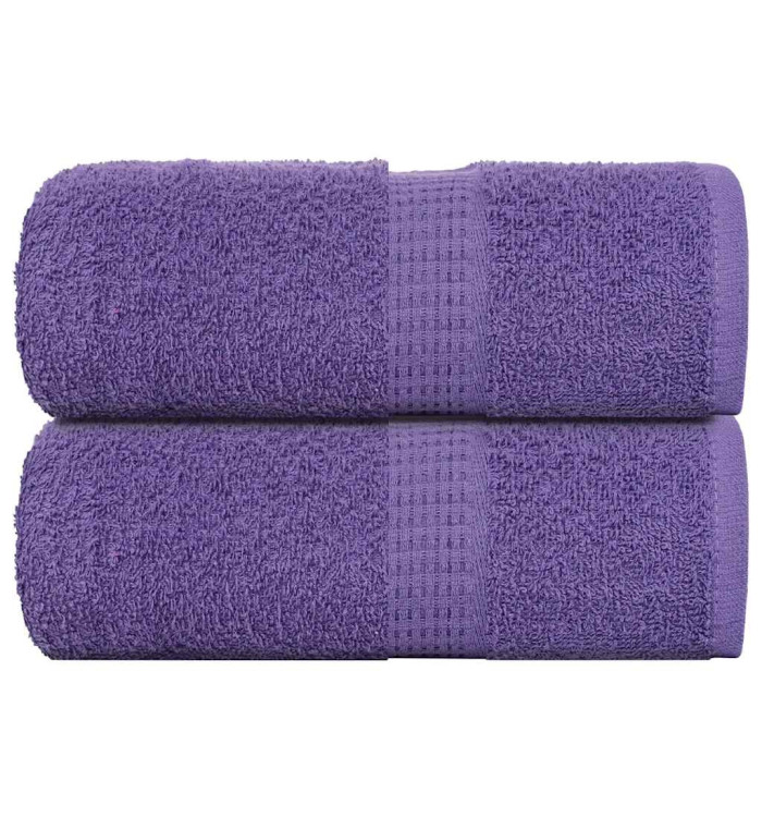 Serviettes de visage 2 pcs violet 30x30 cm 360 g/m² 100% coton | Mobilier & Déco