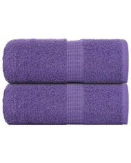 Serviettes de visage 2 pcs violet 30x30 cm 360 g/m² 100% coton | Mobilier & Déco