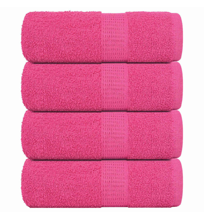 Serviettes de visage 4 pcs rose 30x30 cm 360 g/m² 100% coton | Mobilier & Déco