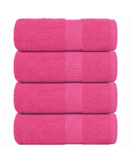 Serviettes de visage 4 pcs rose 30x30 cm 360 g/m² 100% coton | Mobilier & Déco