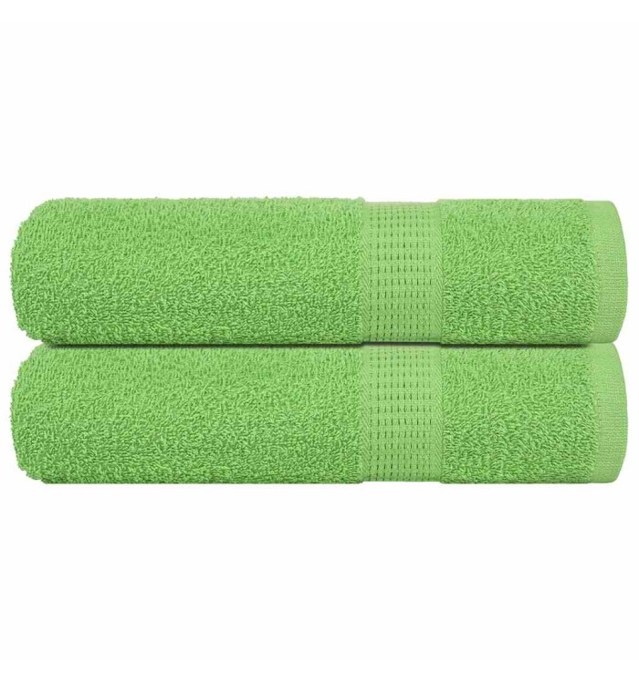 Essuie-mains 2 pcs vert pomme 50x100 cm 360 g/m² 100% coton | Mobilier & Déco