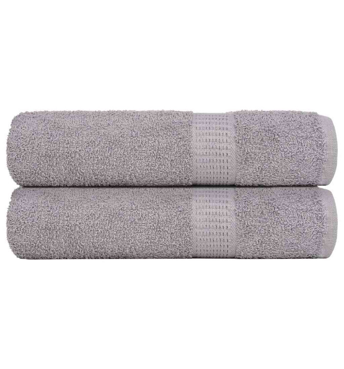 Essuie-mains 2 pcs gris 50x100 cm 360 g/m² 100% coton | Mobilier & Déco