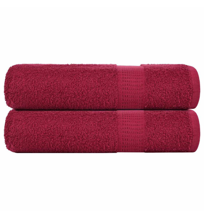Essuie-mains 2 pcs bordeaux 50x100 cm 360 g/m² 100% coton | Mobilier & Déco