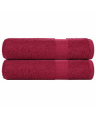 Essuie-mains 2 pcs bordeaux 50x100 cm 360 g/m² 100% coton | Mobilier & Déco