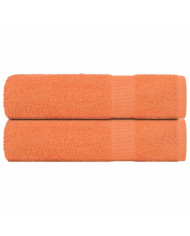 Essuie-mains 2 pcs orange 50x100 cm 360 g/m² 100% coton | Mobilier & Déco
