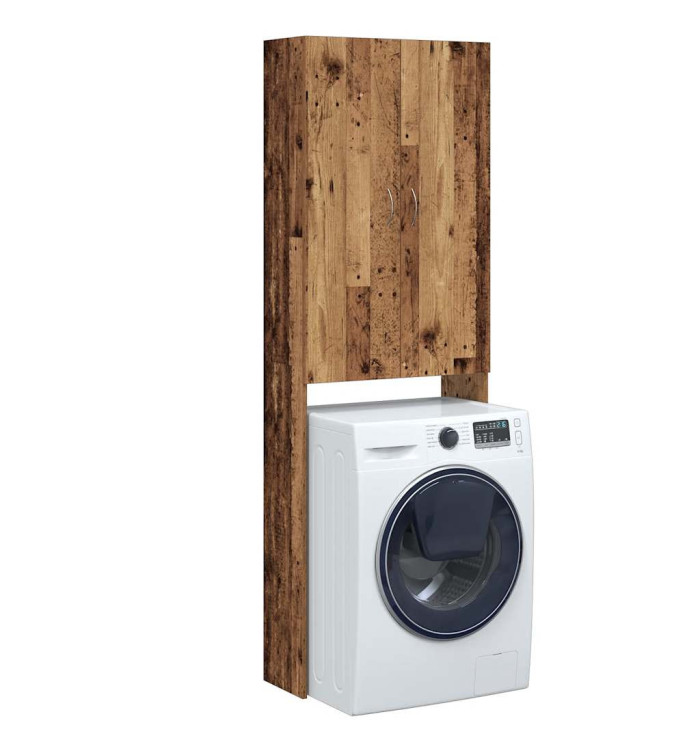 Meuble pour machine à laver vieux bois 64x25,5x190 cm | Mobilier & Déco