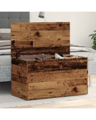 Coffre de rangement vieux bois 84x42x46 cm bois d'ingénierie | Mobilier & Déco
