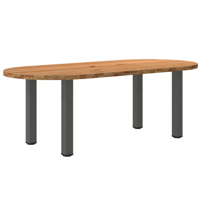Table à manger 220x100x74 cm bois de chêne massif ovale | Mobilier & Déco