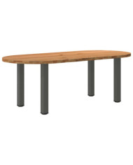 Table à manger 220x100x74 cm bois de chêne massif ovale | Mobilier & Déco