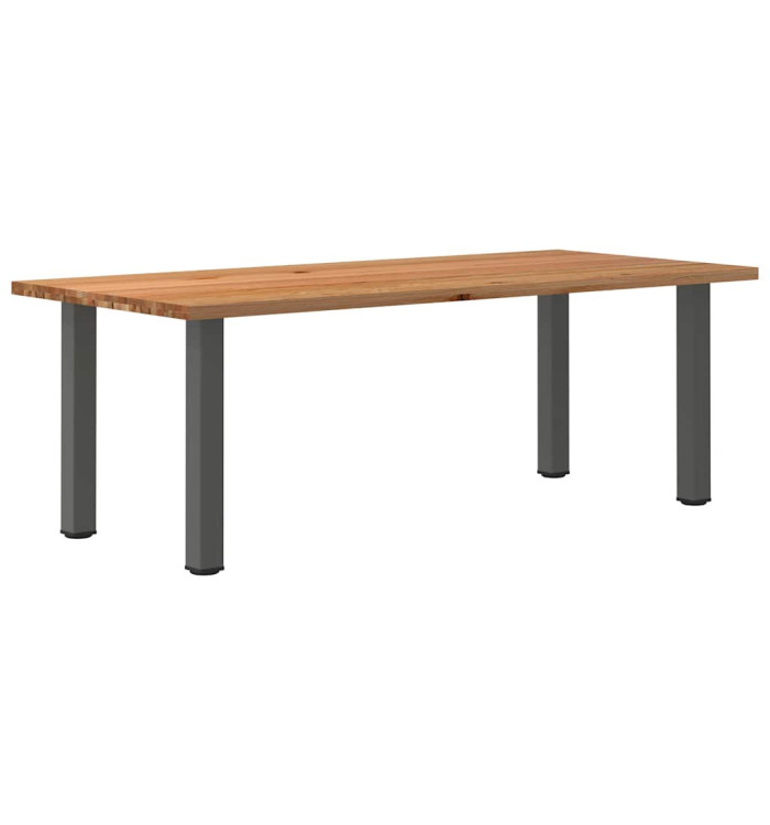 Table à manger marron clair bois de chêne massif rectangulaire | Mobilier & Déco
